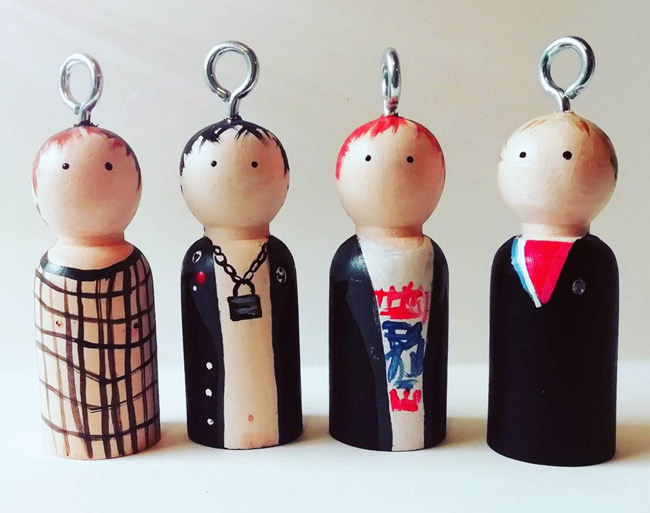 Handmade rock and indie Christmas decorations by Florence and Belle