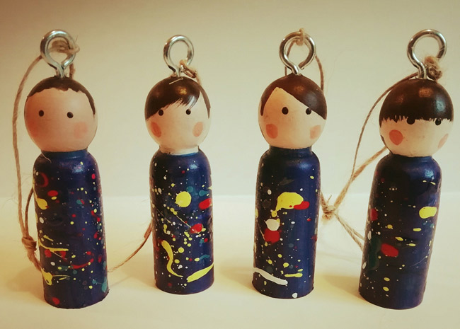 Handmade rock and indie Christmas decorations by Florence and Belle