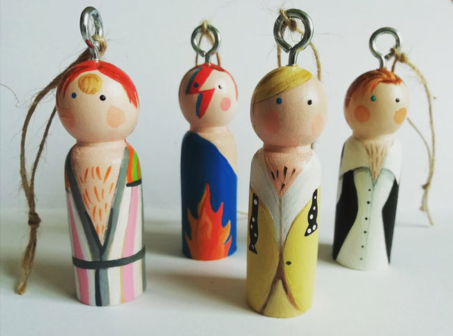 Handmade rock and indie Christmas decorations by Florence and Belle