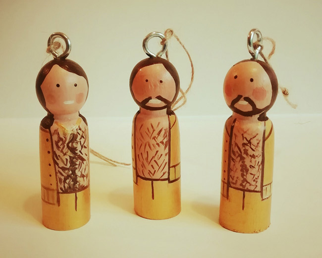 Handmade rock and indie Christmas decorations by Florence and Belle