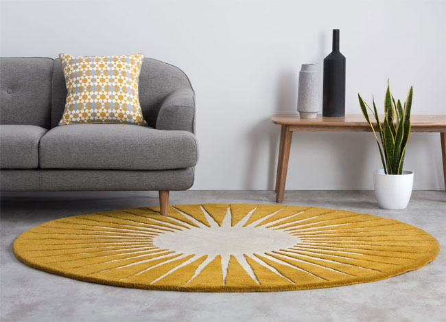 7. Vaserely round wool rug