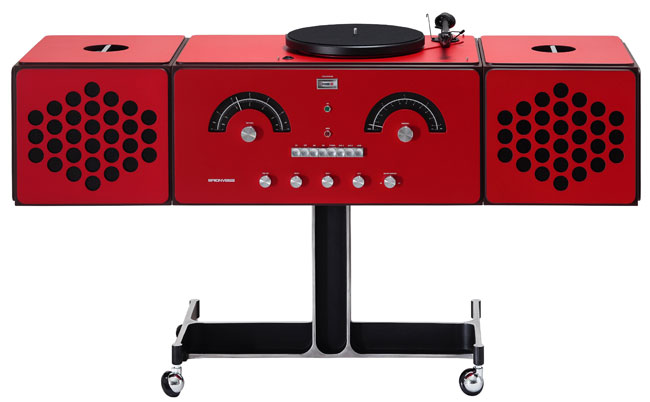 1960s Brionvega Radiofonografo record player returns in red