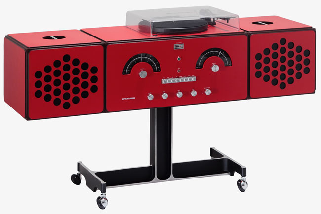 1960s Brionvega Radiofonografo record player returns in red