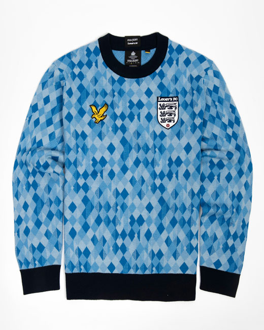 Lyle & Scott recreates 90s football shirts as knitwear