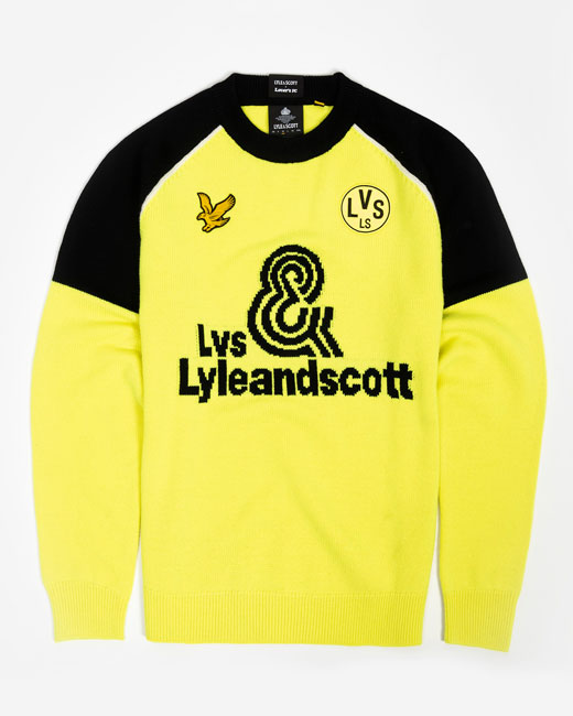 Lyle & Scott recreates 90s football shirts as knitwear