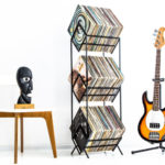 Metal vinyl storage racks by Design Atelier