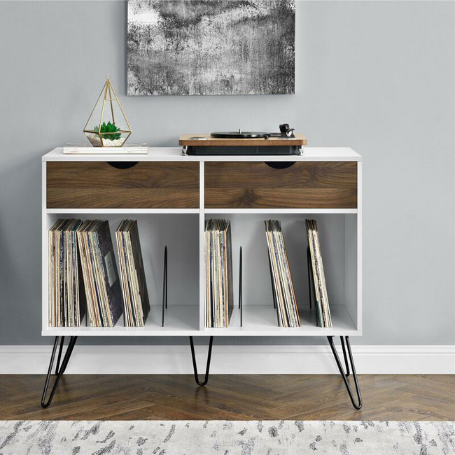 Budget retro turntable stands at Wayfair