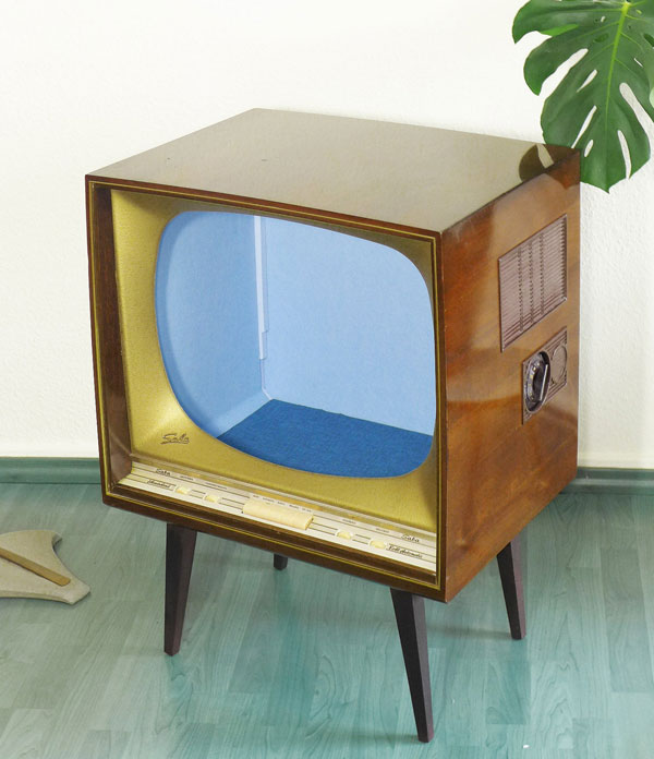 Upcycled midcentury modern television cabinet