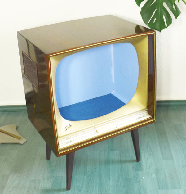 Upcycled midcentury modern television cabinet