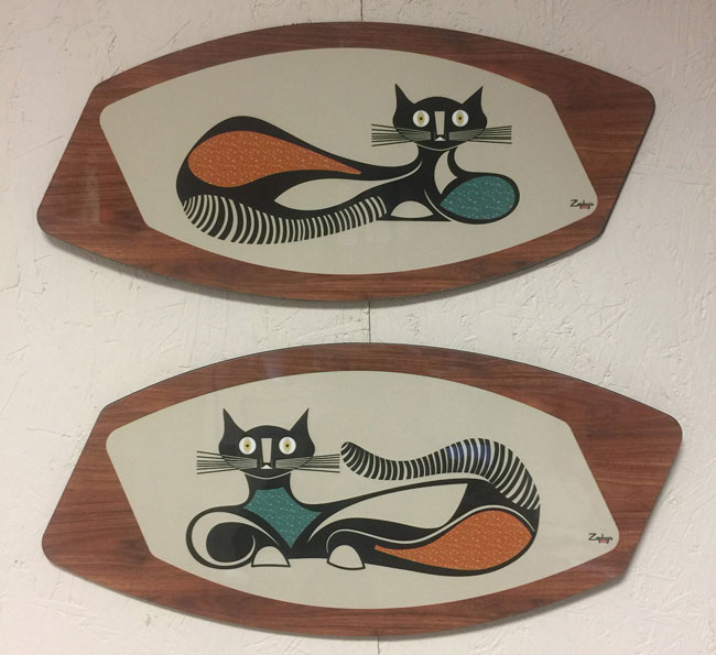 Handmade midcentury wall art plaques by Royale Enamel