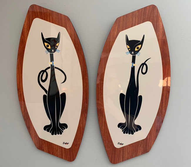 Handmade midcentury wall art plaques by Royale Enamel