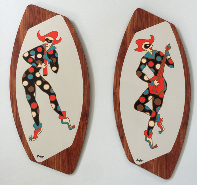 Handmade midcentury wall art plaques by Royale Enamel