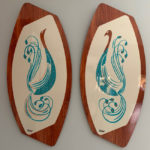 Handmade midcentury wall art plaques by Royale Enamel