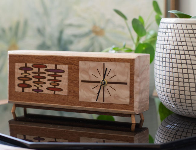 Upcycled midcentury modern clocks by Blackwell Woodworks