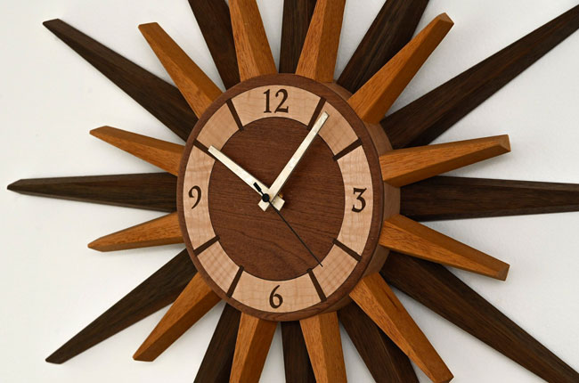 Upcycled midcentury modern clocks by Blackwell Woodworks