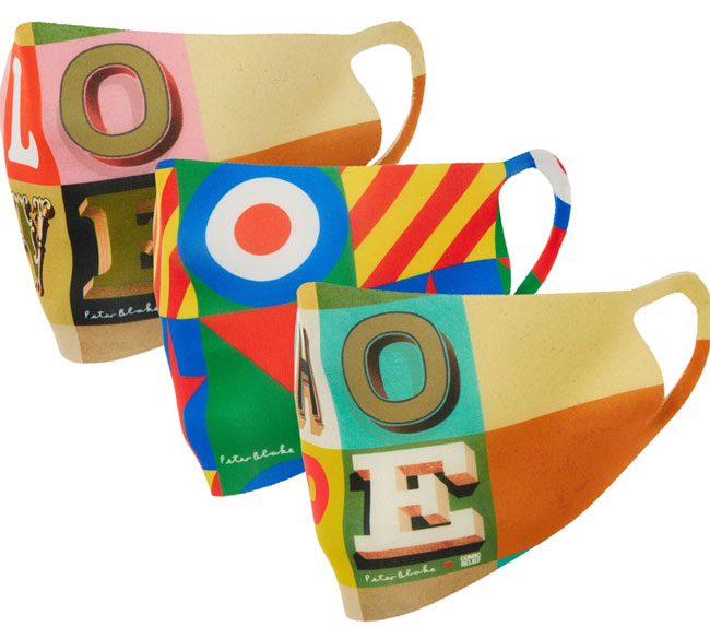 Sir Peter Blake pop art face masks