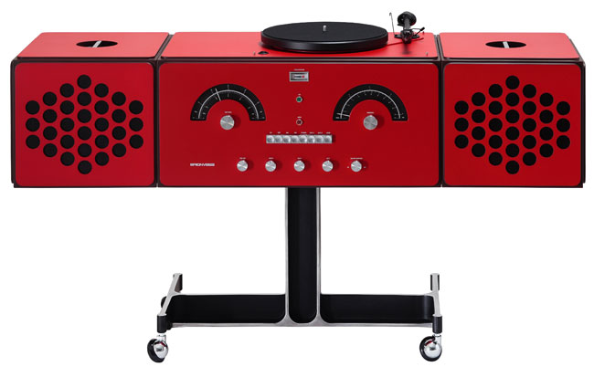 12. 1960s Brionvega Radiofonografo record player returns in red