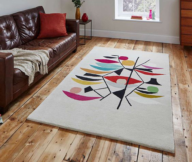 32. Midcentury interior: Inaluxe retro abstract rugs