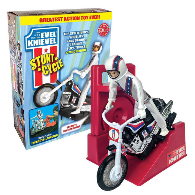 6. 1970s Evel Knievel Stunt Cycle Toy reissued