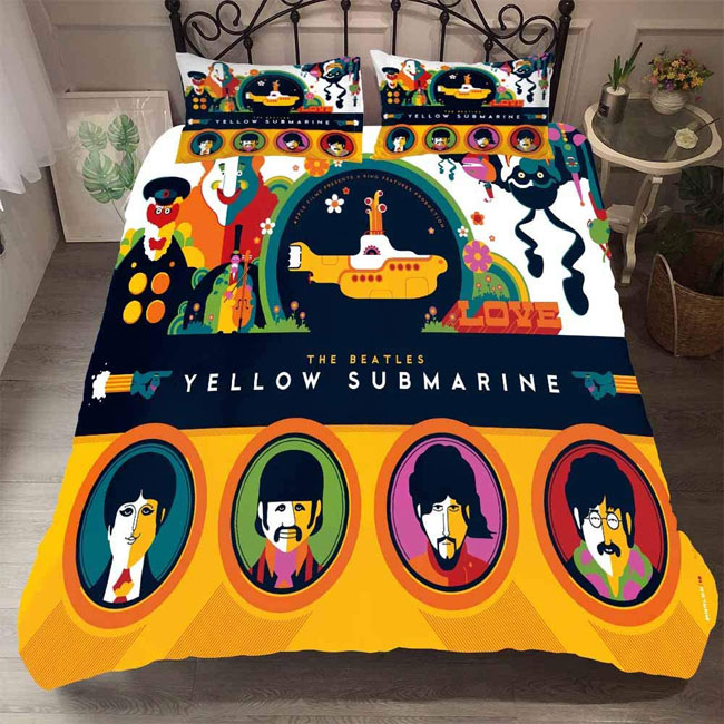 7. The Beatles Yellow Submarine retro duvet sets