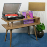 Retro record player tables by BnE Studio