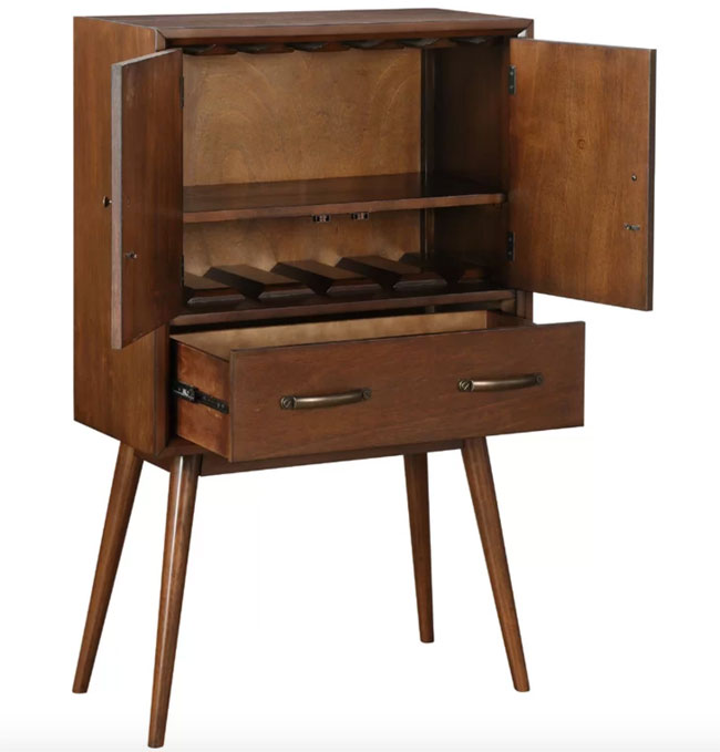 3. Morris midcentury modern bar cabinet at Wayfair