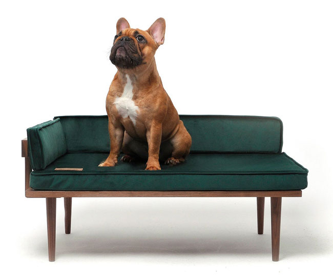 3. Midcentury modern walnut dog bed by Naluli