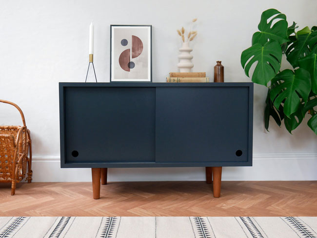 Handmade retro vinyl cabinets by Elizabeth Dot Design