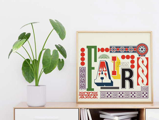 Midcentury modern typography prints by Bold Modern