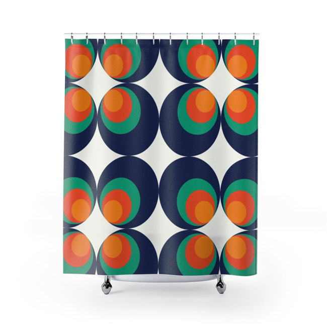 Bold Retro Shower Curtains By, Retro Shower Curtain