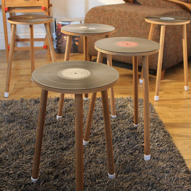 Vibyl bespoke handmade vinyl side tables