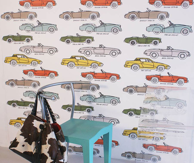 British Classic Car wallpaper by Sharon Jane Studio