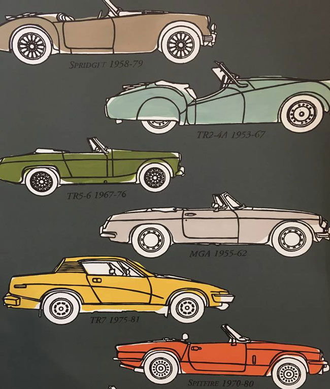 British Classic Car wallpaper by Sharon Jane Studio