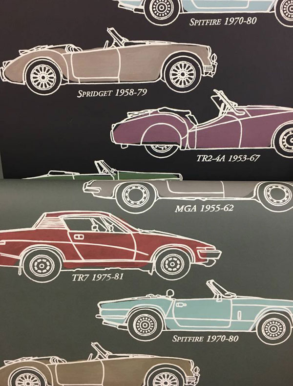 British Classic Car wallpaper by Sharon Jane Studio