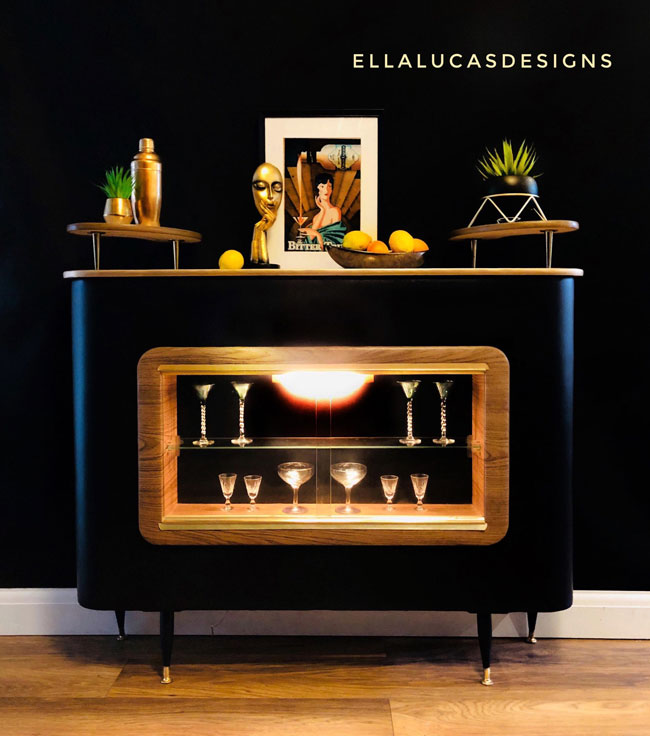 Upcycled vintage cocktail bars by Ella Lucas Designs
