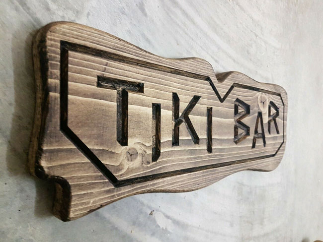 8. Wooden Tiki bar sign