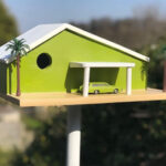 Midcentury modern birdhouses by Fledgling Designs