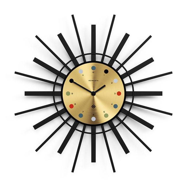 Newgate Stingray sunburst-style wall clocks