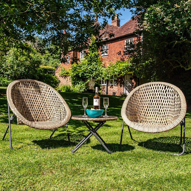 Retro faux rattan bistro set at Amazon