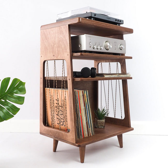 Midcentury modern record player stands by Made By Raphael