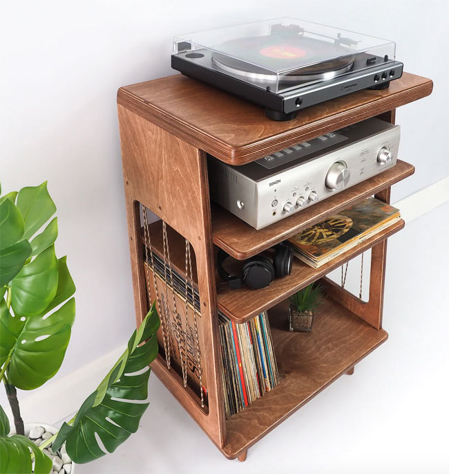 Midcentury modern record player stands by Made By Raphael