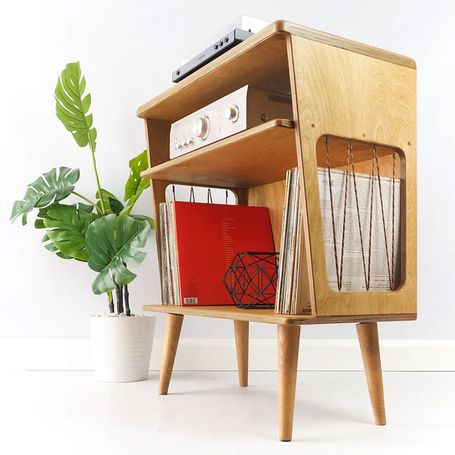 Midcentury modern record player stands by Made By Raphael