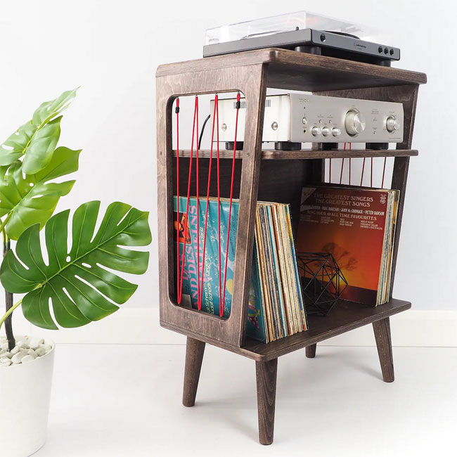 Midcentury modern record player stands by Made By Raphael
