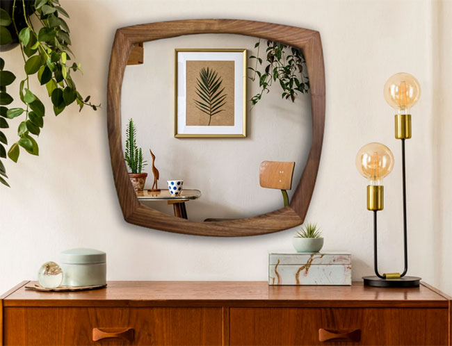 10. Handmade organic walnut mirror by Best Design Mirrors