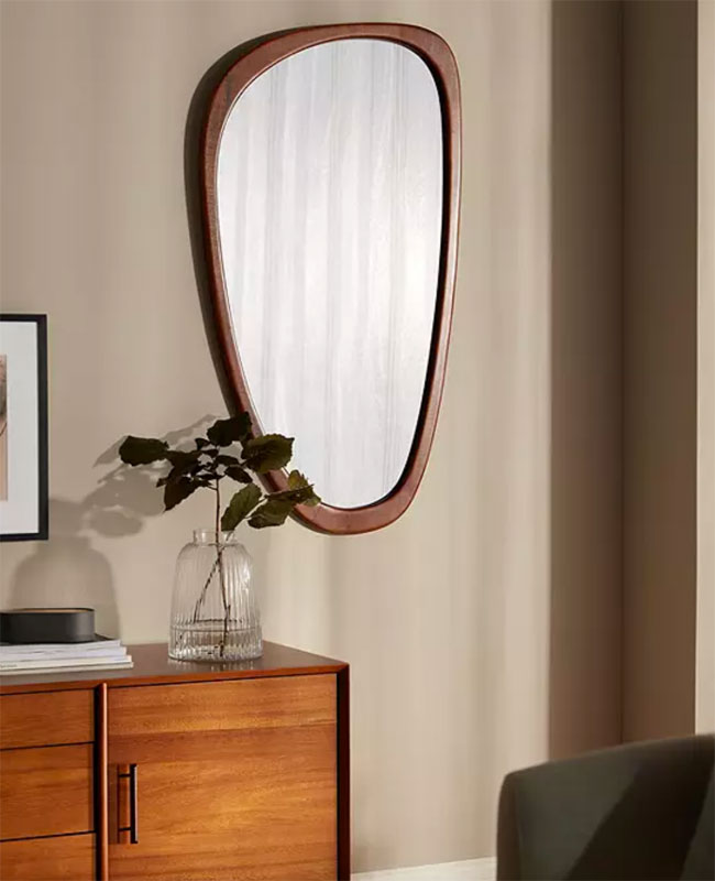 2. John Lewis & Partners asymmetrical wood frame wall mirror