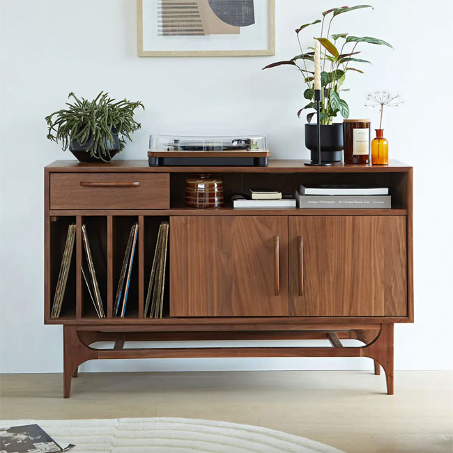 Larsen 1970s-style vinyl storage cabinet at La Redoute