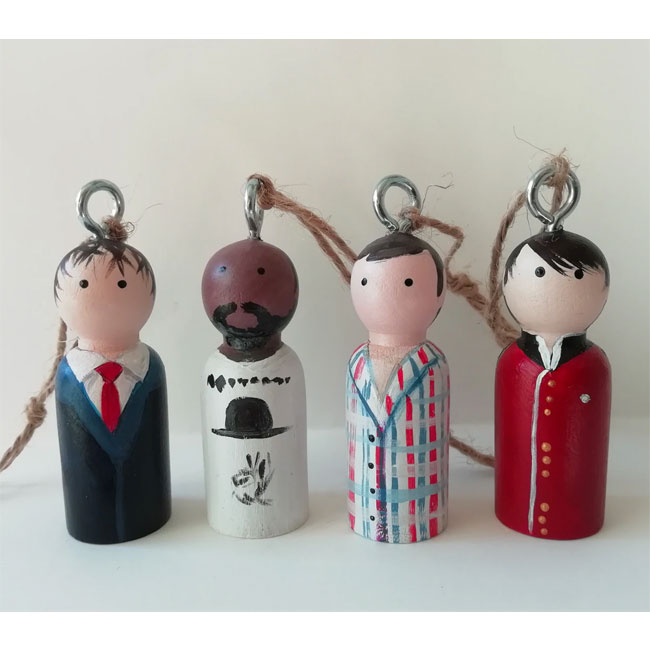 Handmade rock and indie Christmas decorations by Florence and Belle