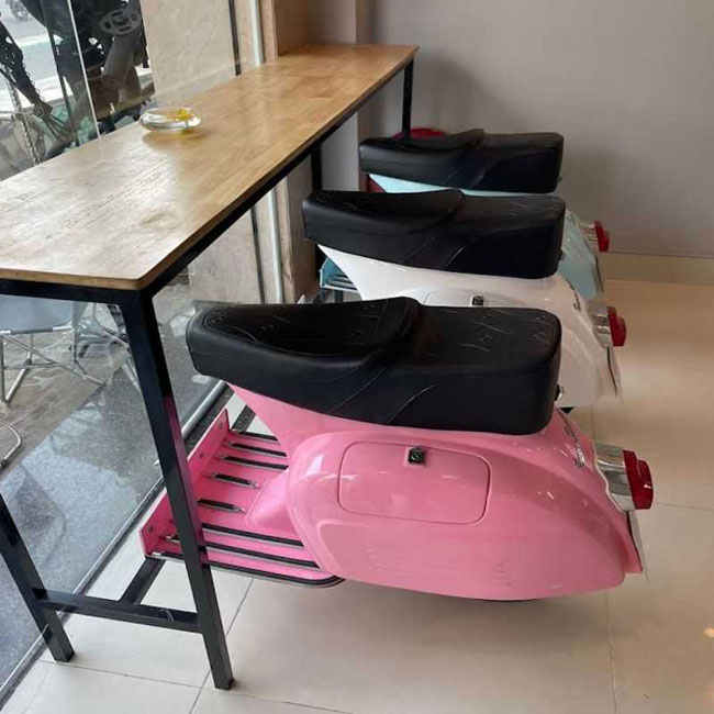 Classic Vespa scooter bar stools