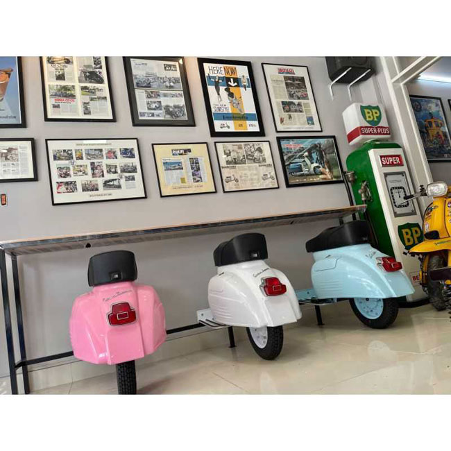 Classic Vespa scooter bar stools