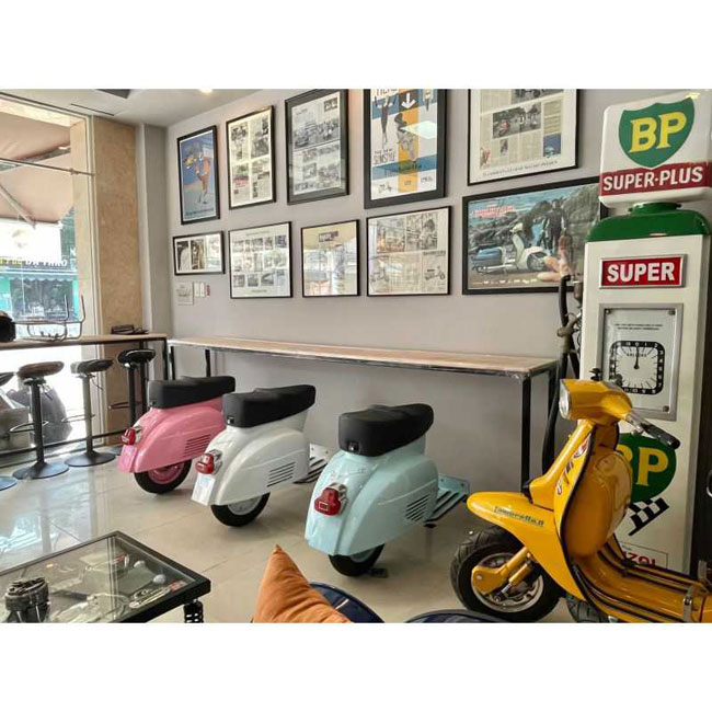 Classic Vespa scooter bar stools